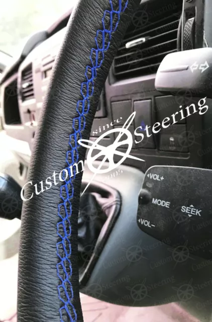 for FORD FOCUS MK3 2010-2018 LEATHER STEERING WHEEL COVER & ROYAL BLUE STITCH