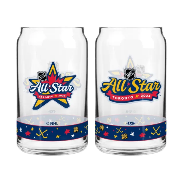 2024 Toronto NHL All Star Game Logo 16oz Set of 2 Can Shaped Glass - Hockey Beer