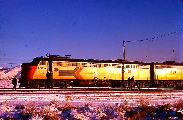 Original Kodachrome Slide Amtrak E-8 #330 Salt Lake City, Utah February 1974