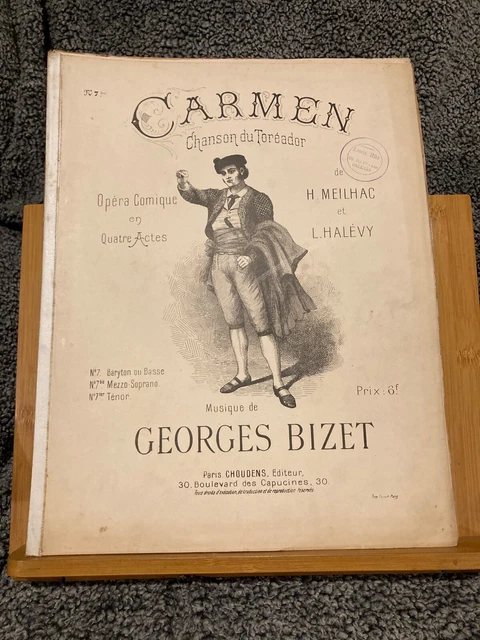 G. Bizet Chanson du Toréador partition 7bis mezzo-soprano et piano Choudens