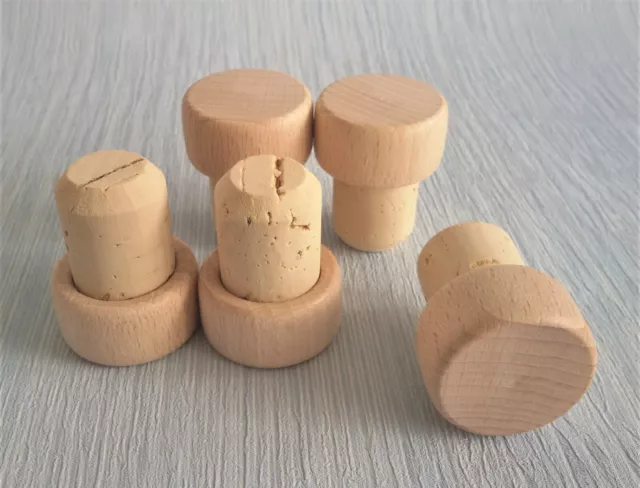 Wooden Cork Bottle T-Stoppers,Cap Seal Plug Brew High Quality, wine or home brew