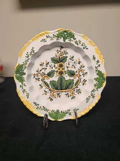 Vintage Hand Painted Majolica Plate By Bassano Made in Italy