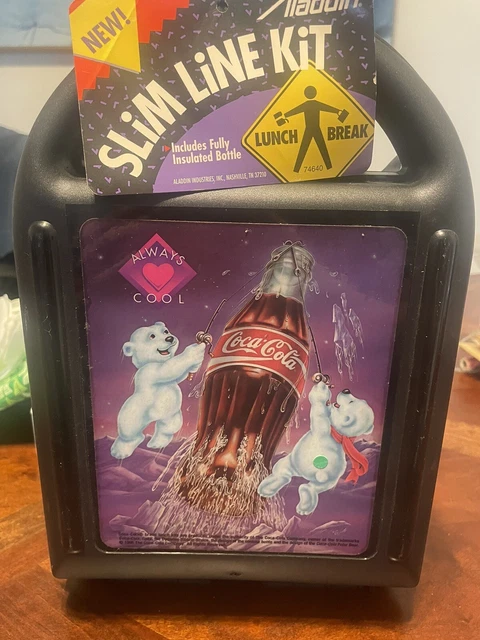 NEW Vintage Aladdin Slim Line Kit Coca-Cola Lunchbox And Thermos