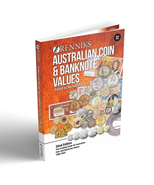 Renniks Australian Coin & Banknote Values Book 32nd Edition (2023) - Softcover