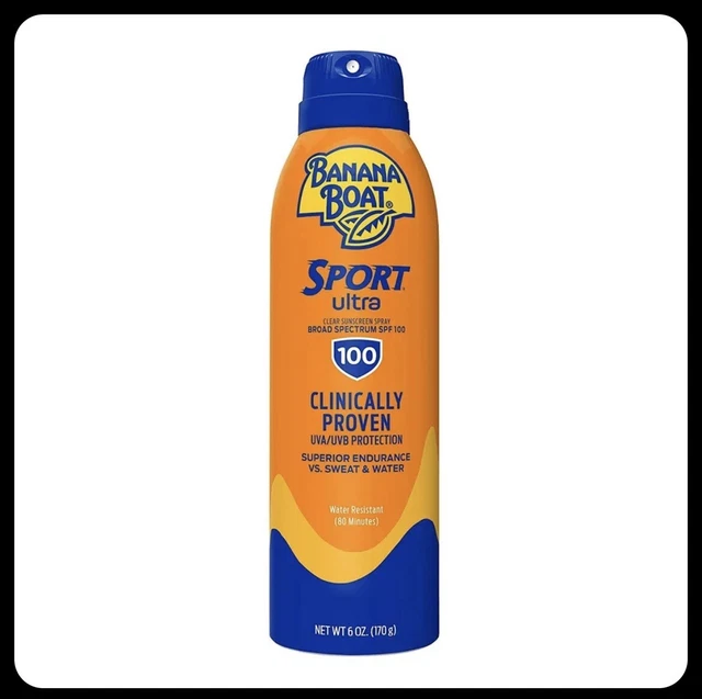 Banana Boat Sport Ultra, spray protector solar de amplio espectro, FPS 100, 170 g 6 OZ