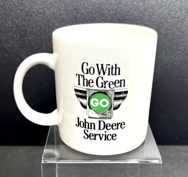 John Deere Coffee Mug “Go With The Green” Original Deer “D” 1882 Logo Cup