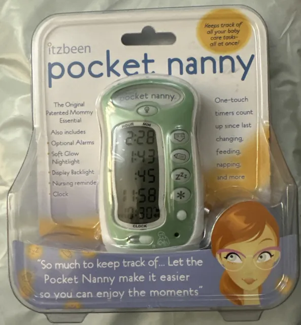 Itzbeen Pocket Nanny Baby Care Tracker Timer Reminders Light Alarms Green New
