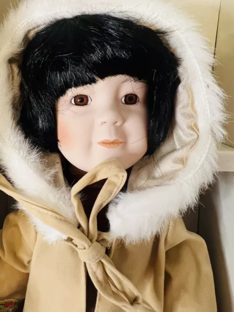 Seymour Mann LE Porcelain Doll,  Chinook Eskimo Indian Native 16” In Box