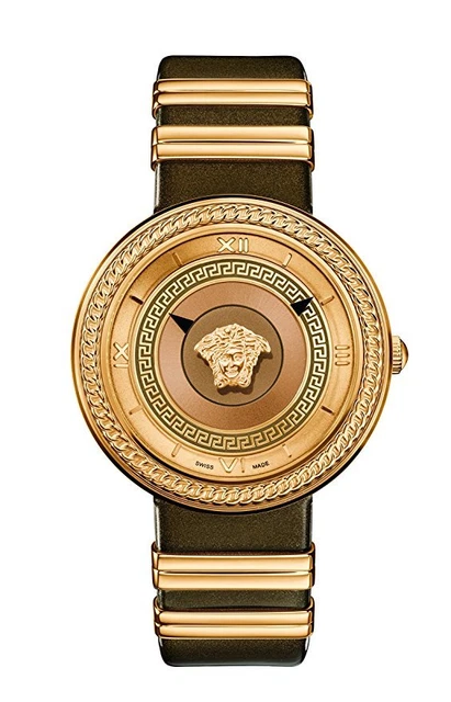 Rose Gold Versace V Metal Versus Canton Road Ladies Black Dial