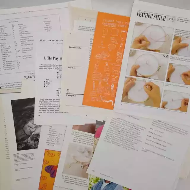 Paquete técnico de páginas, guías y manuales de páginas de libros, páginas de libros vintage