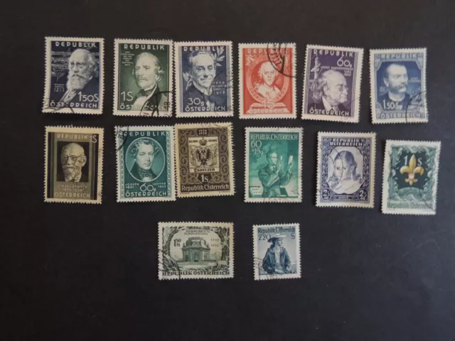 Briefmarken „14x Österreich teilw. Falz wie abgebildet (52)“