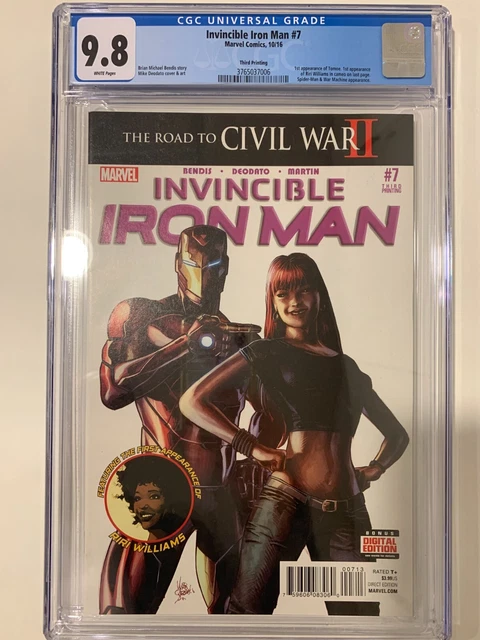 Invincible Iron Man #7 3rd Third Printing ~ CGC 9.8 ~ 1st Riri Williams HTF MCU