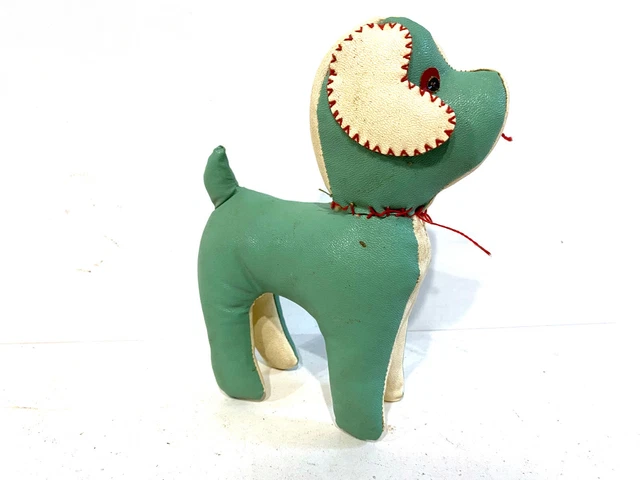 Ancien Jouet à Tirer - Chien En Bois Et Cuir - Vintage - Pour Enfants 3-4 Ans