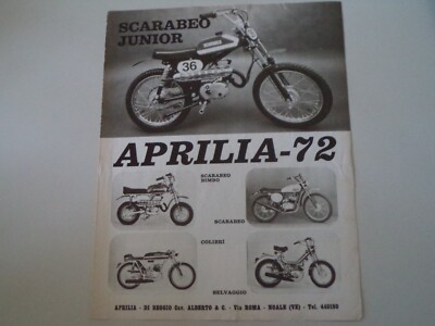advertising Pubblicità 1973 MOTO APRILIA SCARABEO JUNIOR 50/COLIBRI'/SELVAGGIO 