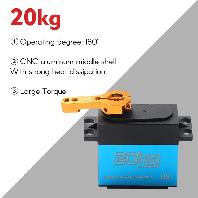 20KG Digital Servo Metal Gear Servo for 1/8 1/10 1/12 Scale RC Cars Boat U6C7