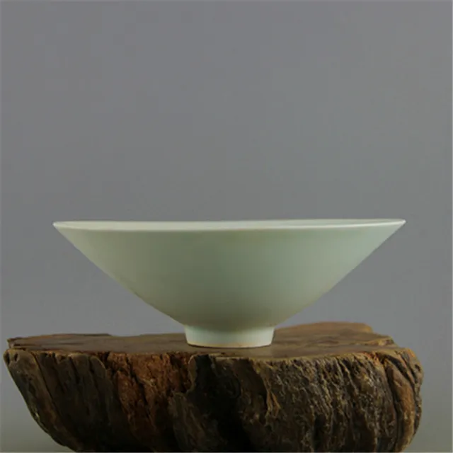 6.9" china old Antique Porcelain song dynasty hutian kiln cyan glaze bowl