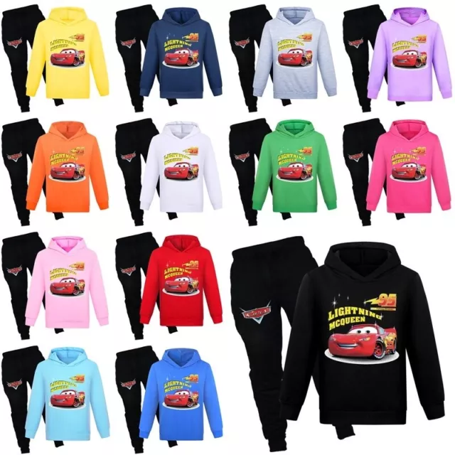 Kids Cars LIGHTNING MCQUEEN Casual Hoodie Pants Suits Boys Hoody Tracksuit Sets