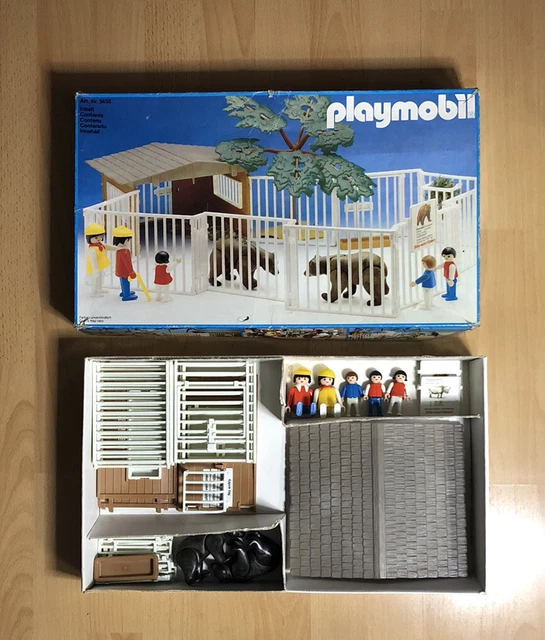 PLAYMOBIL Zoo Avec Ours N°3435 De 1981 - Vintage Complet - Lot Thématique