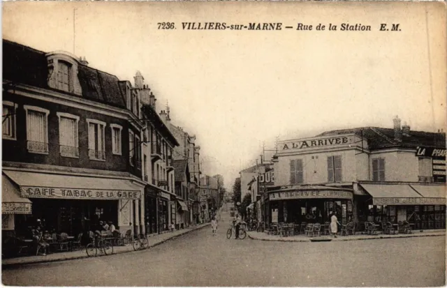 CPA AK Villiers s Marne Rue de la Station FRANCE (1282924)