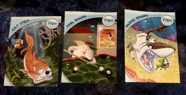 Disney's Toontown Online Original Trading cards- Lot of 3 (Series 3) FISH