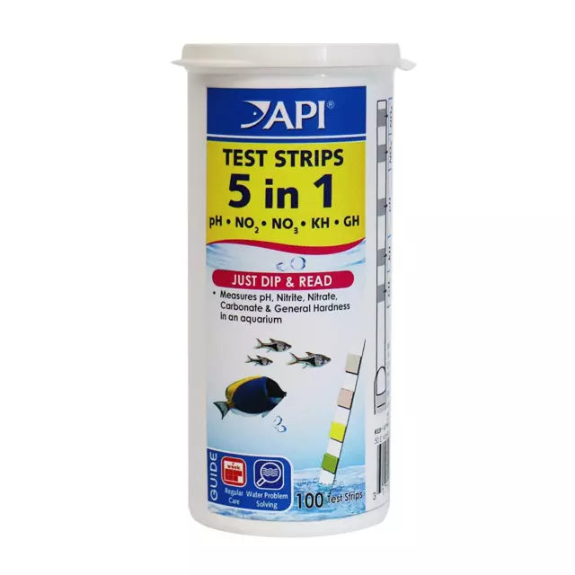 API 5-in-1 Test Strips Freshwater & Saltwater Aquarium Test Strips 100 Count