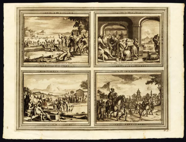 Rare Antique Print-BENGAL-GANGES-MARRIAGE-ENGAGE-INDIA-Pieter van der Aa-1725