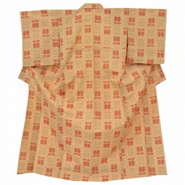 Kimono Tokamachi Tsumugi Pure Silk Tailored Sleeve 64Cm Length 160.5Cm Brown Lat
