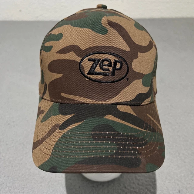 NEW Zep Cap Mens Brown Green Camo Camoflauge Logo Adjustable Snapback Hat Adult