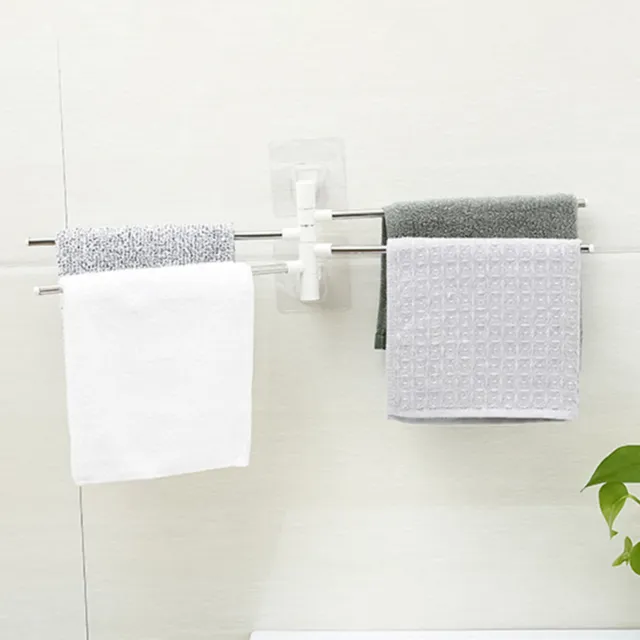 Towel Hanger Rotate No Falling Washing Cloth Wall Mounted Rack Lightweight