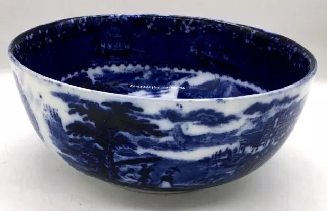 Antique Jenny Lind Flow Blue Fruit Bowl 8" Royal Staffordshire Pottery (MG127A)