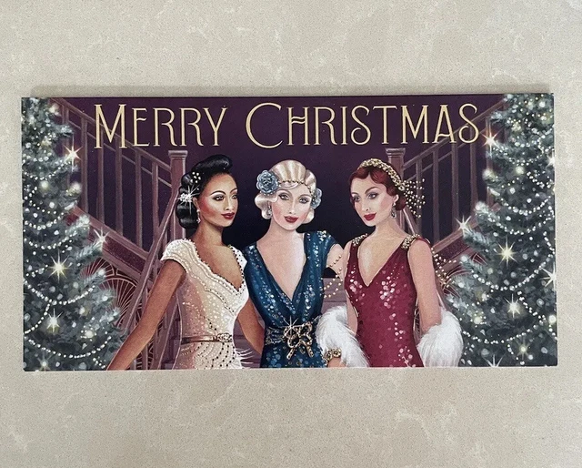 CHRISTMAS GREETING CARD Art Deco. Roaring 20’s Merry Christmas £1.99