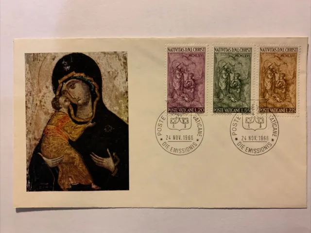 VATIKAN/ Weihnachten 1966 MiNr 514/16 auf Brief mit Ersttagsstempel 24.12.1966