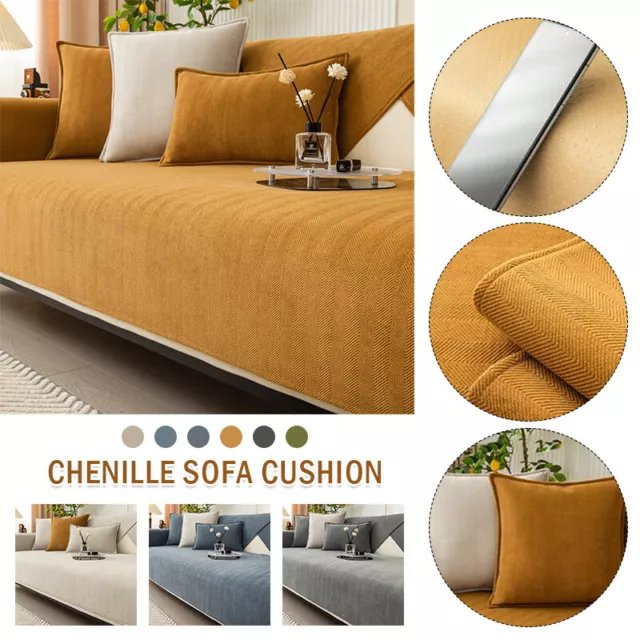 Funny Fuzzy Couch Cover, Non Slip Herringbone Chenille Fabric Sofa