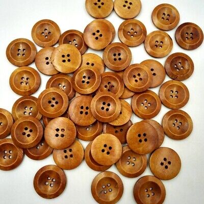 Hangood 50pz Bottoni in Legno 2 Fori Per Cucire Crafting Modello 25mm 