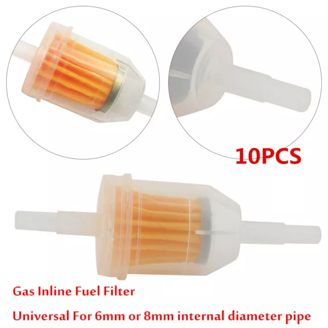 10PCS Gas Inline Fuel Filters For 6mm 8mm Pipe John Deere | Birggs & Stratton