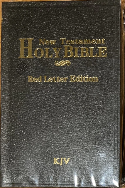 Mini Pocket Holy Bible 4.5"x 3" New Testament KJV Red Letter Black Cover, Sealed