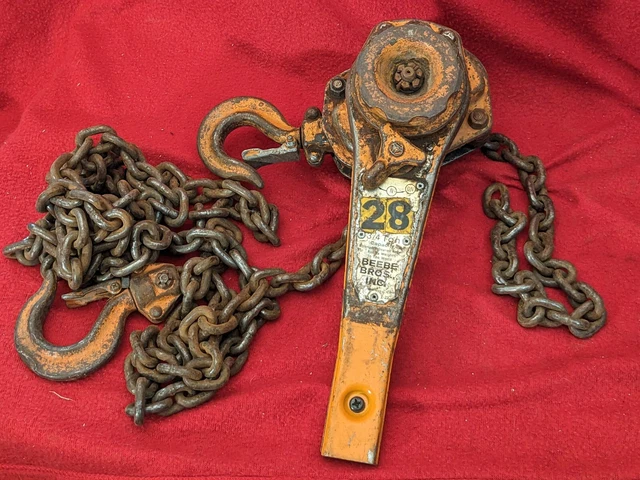 Beebe Bros. Inc. 3/4" Ton Lever Chain Hoist with close to 12 feet lift made USA