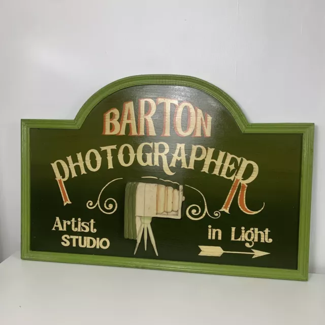 Vintage Dimensional Photographer Artist Studio Wood Hand-Painted Trade Sign