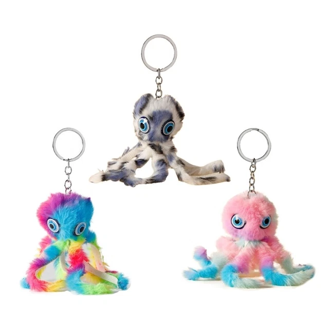 Plush Stuffed Keychain Funny Dolls Octopus Soft Pendant Keyring for Decor