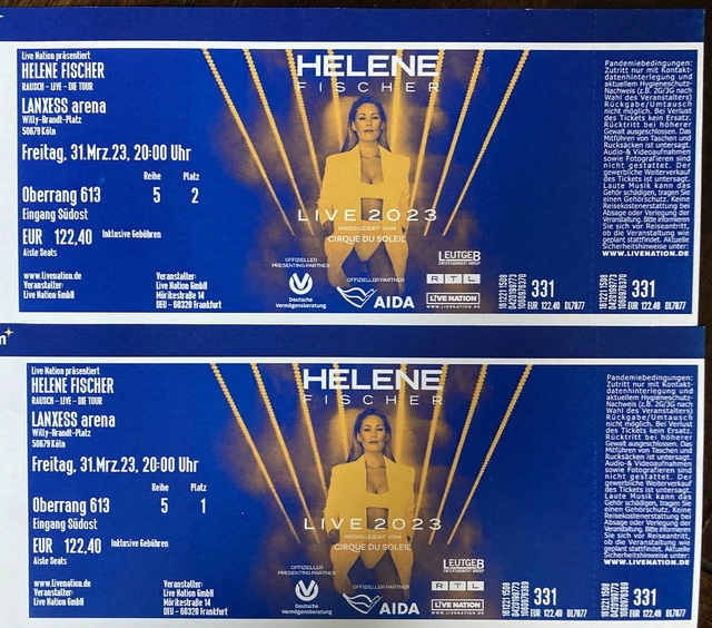Helene Fischer Tickets (2) in Köln