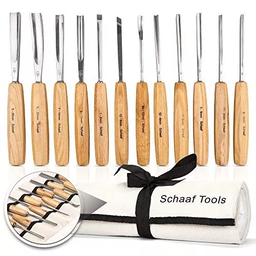 Schaaf Large 12 Piece Wood Carving Set New in Plastic Box