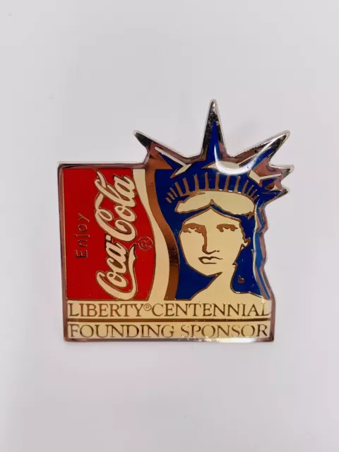 1982 Coca Cola Statue of Liberty Centennial Founding Sponsor Lapel Pin Vintage