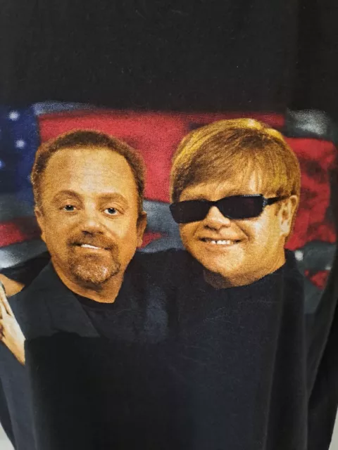 Elton John Billy Joel Face to Face 1998 Tour Black Crew Neck T-Shirt Size L