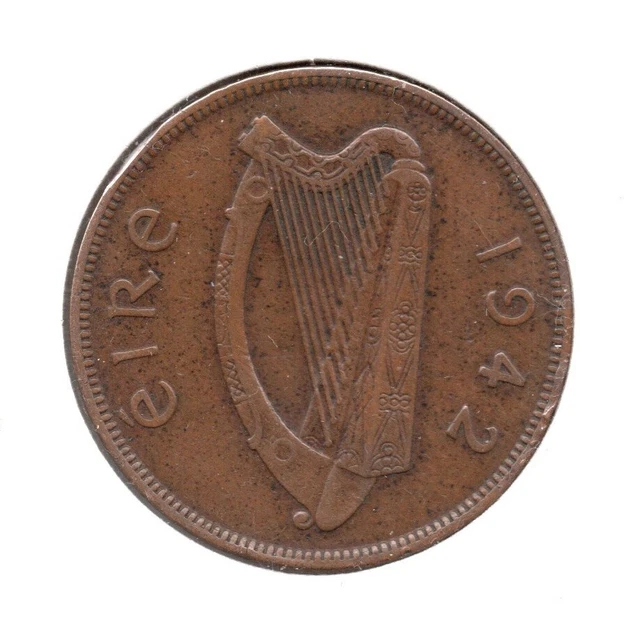 IRELAND - 1 Penny (1942) KM #11, Bronze Coin