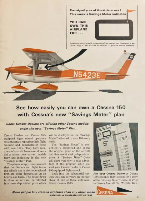 1966 Ad.(N9)~Cessna Aircraft Co. Wichita, Ks. Cessna 150 Model Airplane