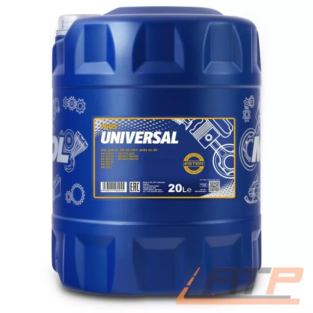 Mannol 20 L Liter Universal 15W-40 Motoröl Motor-Öl Motoren-Öl