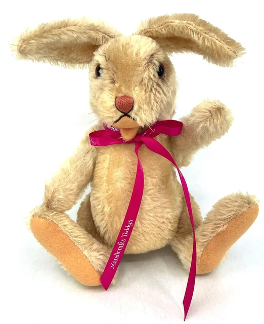 STEIFF NIKI RABBIT Jointed 1950s Mohair Plush 22cm 9in no ID Glass Eyes ...