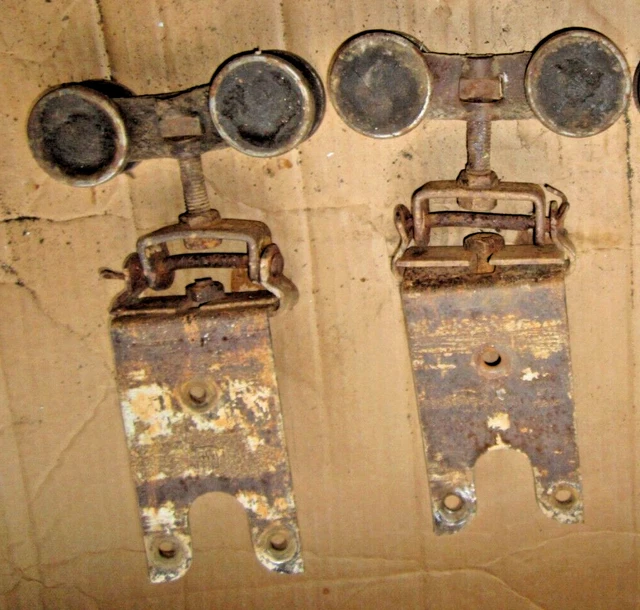 Set Of 2 Original Vintage Antique Barn / Shed Sliding Door Track Rollers