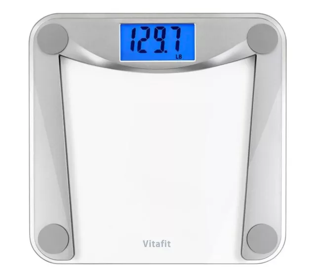 Vitafit Digital Bathroom Scale,Weighing 28st/400lb/180kg, Clear Glass, LCD