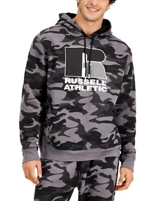 Russell Athletic Mens Club Camo Logo Hoodie Black Camo XL PINKOVERFL Size XLARGE